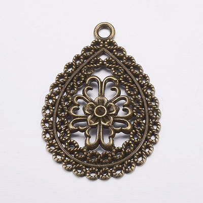 Teardrop Alloy Pendant Rhinestone Settings EA005Y-AB-1