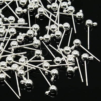 Brass Ball Post Ear Studs EC253-S-1
