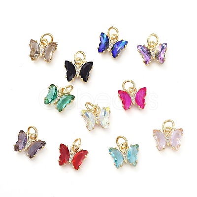 Brass Micro Pave Clear Cubic Zirconia Pendant ZIRC-P079-B01-M-1