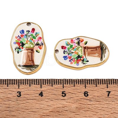 304 Stainless Steel Enamel Pendants SA-CBACDB6-01C-G-1