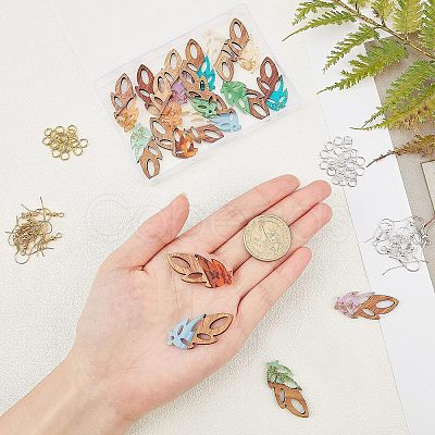 DIY Leaf Dangle Earring Making Kits DIY-OC0006-29-1