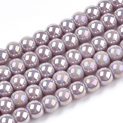 Electroplate Opaque Glass Beads Strands GLAA-T032-P4mm-AB07-1