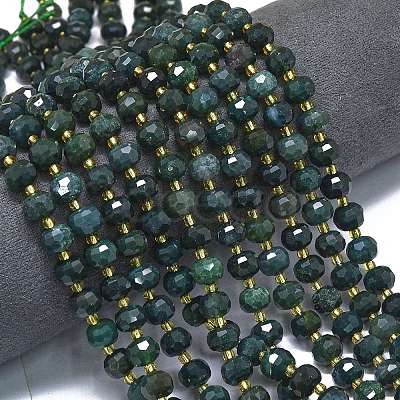 Natural Moss Agate Beads Strands G-K389-E24-01-1