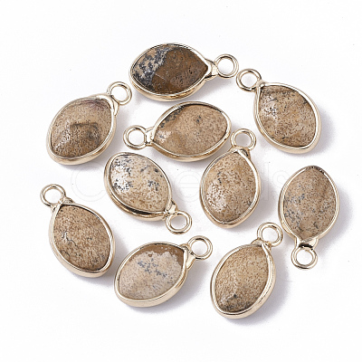 Natural Picture Jasper Pendants G-S359-014D-1