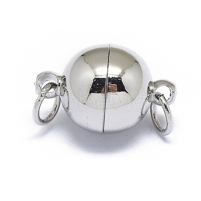 Rack Plating Brass Magnetic Clasps with Loops LS-KK-F801-03B-P-1