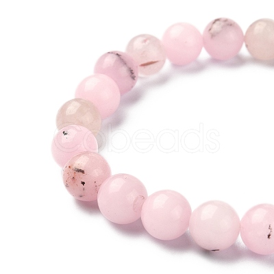 Natural Cherry Blossom Jasper Round Beaded Stretch Bracelets BJEW-TA00279-1