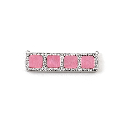 Brass Micro Pave Clear Cubic Zirconia Connector Charms CU-CBA30E8-01P-B-1