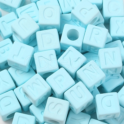 Rubberized Style Transparent Acrylic Beads OACR-K007-014F-1