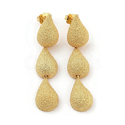 Rack Plating Brass Teardrop Dangle Stud Earrings EJEW-K263-19G-1