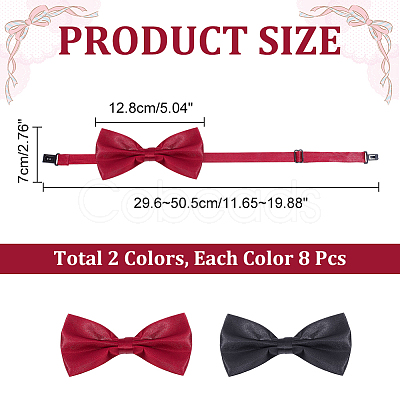 16Pcs 2 Colors Adjustable Polyester Bow Ties AJEW-GA0006-74-1
