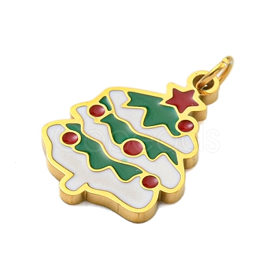 Christmas Theme Ion Plating(IP) 304 Stainless Steel Pendants STAS-O005-014B-G-1