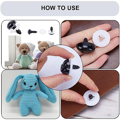 180Pcs 6 Styles Plastic Doll Eye Round Gaskets FIND-GF0009-74-1
