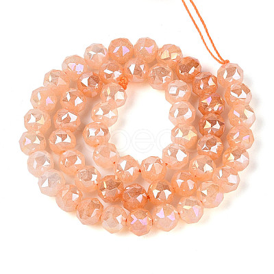 Anti-Tarnish Electroplate Glass Beads Strands GLAA-N064-8mm-05-1