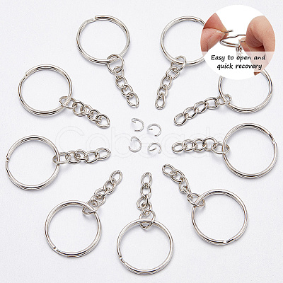60Pcs Iron Split Key Rings DIY-SP0004-17P-1
