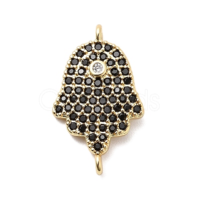Religion Brass Micro Pave Cubic Zirconia Connector Charms KK-H529-01A-G03-1