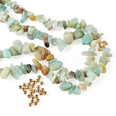 1 Strand Natural Flower Amazonite Chip Beads Strands G-TAD0001-01-1