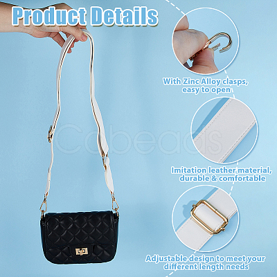 Adjustable Imitation Leather Bag Straps with Zinc Alloy Clasps FIND-WH0126-837B-1