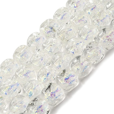 Handmade Foil Lampwork Beads Strands FOIL-C002-01C-1