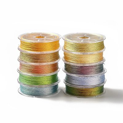 10 Rolls Polyester Metallic Threads OCOR-E026-03-1
