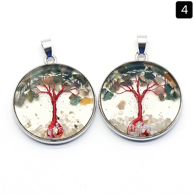 Natural Indian Agate Pendants PW-WGDCF81-10-1