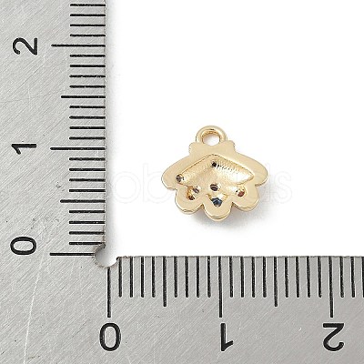 Brass Micro Pave Cubic Zirconia Charms KK-M326-20A-G-1