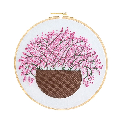 Gypsophila Pattern DIY Embroidery Kit DIY-P077-050-1