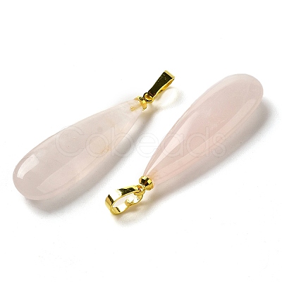 Natural Rose Quartz Pendants G-Q192-07G-02-1