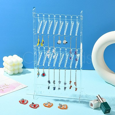 2 Layers Hanger Style Acrylic Earring Storage Display Rack ST-CJ0034-03-1