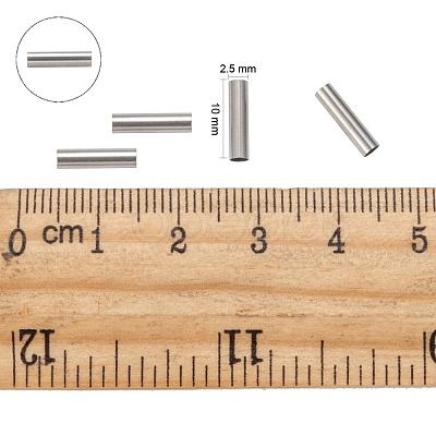 Tarnish Resistant 304 Stainless Steel Tube Beads X-STAS-G071-32P-1