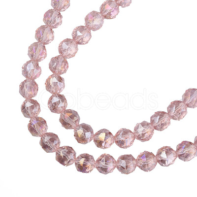 Electroplate Transparent Glass Beads Strands X-EGLA-N002-34A-C02-1