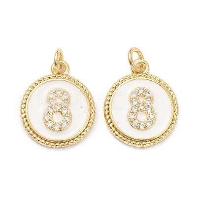Brass Micro Pave Clear Cubic Zirconia Charms ZIRC-J040-44G-08-1