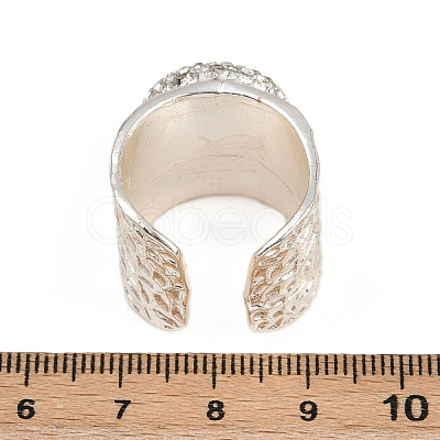 Natural Pearl Open Cuff Ring with Polymer Clay Crystal Rhinestone LS-RJEW-F077-24MS-01-A-1