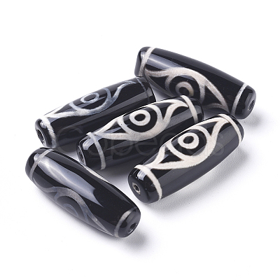 Tibetan Style 2-Eye dZi Beads TDZI-D008-04-1