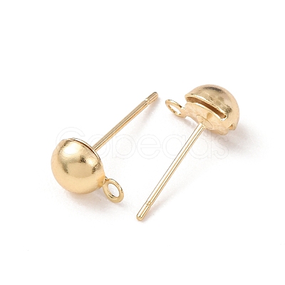 Brass Stud Earring Findings KK-G604-01G-03-1