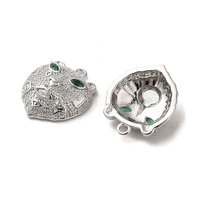 Brass Micro Pave Green Cubic Zirconia Pendants KK-G481-08P-1