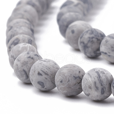 Natural Map Stone/Picasso Stone/Picasso Jasper Beads Strands G-T106-224-1