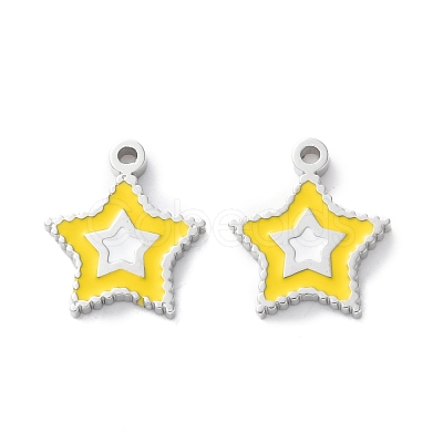 304 Stainless Steel Enamel Charms STAS-M102-20P-02-1