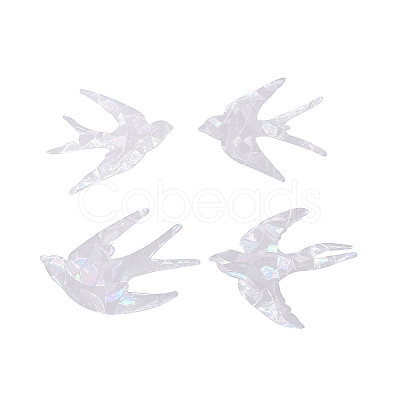 Swallow Shape Waterproof PVC Laser Adhesive Stickers DIY-WH0256-002-1