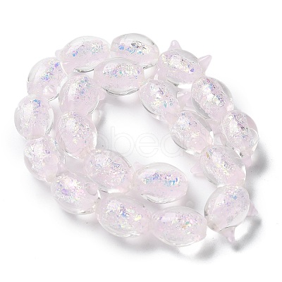 Handmade Foil Lampwork Beads Strands FOIL-Z001-04F-1