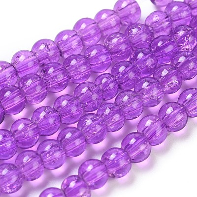 Spray Painted Crackle Glass Beads Strands CCG-Q001-4mm-12-1