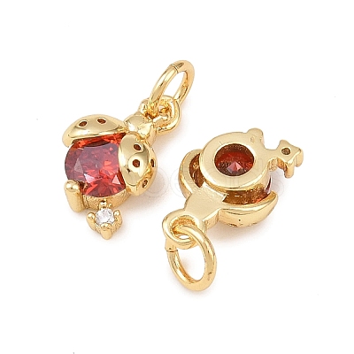 Brass Micro Pave Cubic Zirconia Pendants KK-G544-09G-01-1
