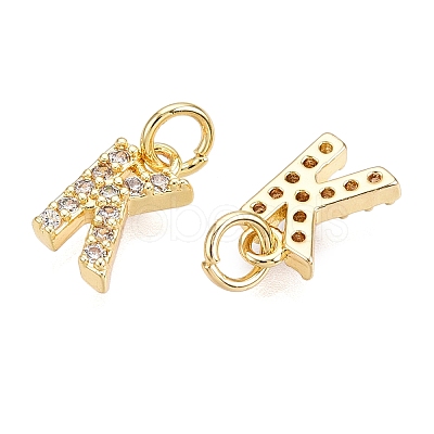Brass Micro Pave Clear Cubic Zirconia Charms KK-ZX025-07K-1