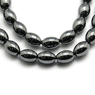 Non-magnetic Synthetic Hematite Oval Beads Strands X-G-F161-32B-1