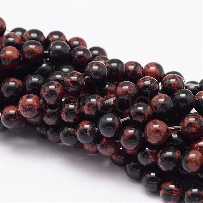 Natural Mahogany Obsidian Beads Strands G-K115-11-6mm-1