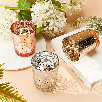 Plated Glass Candle Cups AJEW-GA0001-96-1