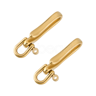 2Pcs Brass Shackle Clasps KK-PH0012-62B-G-1