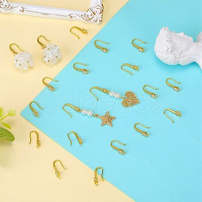 10 Pairs Brass Micro Pave Clear Cubic Zirconia Earring Hooks ZIRC-SZ0005-20-1