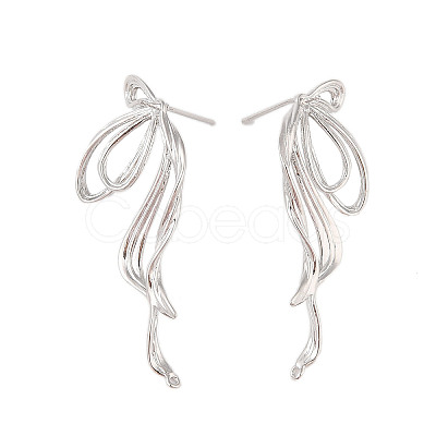 Brass Stud Earrings Findings EJEW-B063-01P-1