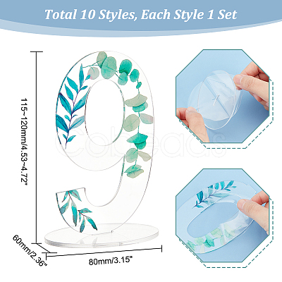 Leaf Pattern Acrylic Digital Seat Board Seat Card DIY-WH0320-39B-1