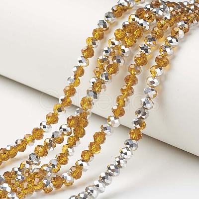 Electroplate Transparent Glass Beads Strands EGLA-A034-T8mm-M10-1